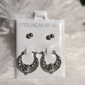 Sterling Silver 2 pairs of Earrings